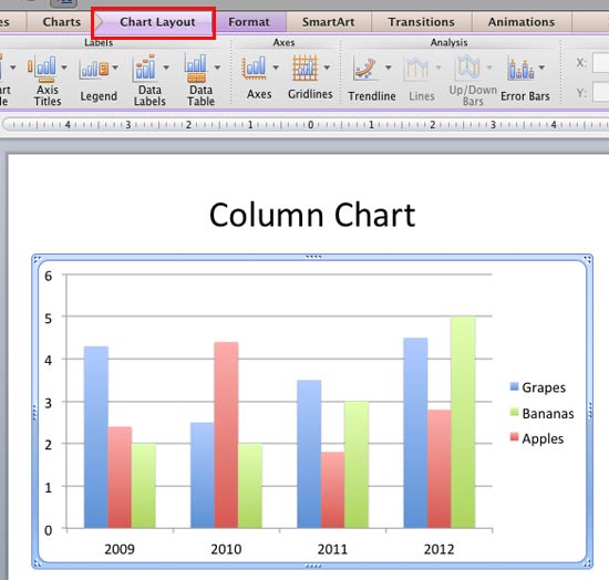 use animations in excel for mac?